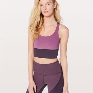 Lululemon Longline Energy Bra 8 DKMY/BYBR Purple Grape NWT